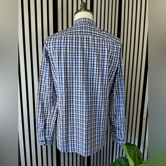 Boss Men's Shirt Orange Sharp Fit Long Sleeve Button-Up Size M 100% Cotton - Picture 5 of 5